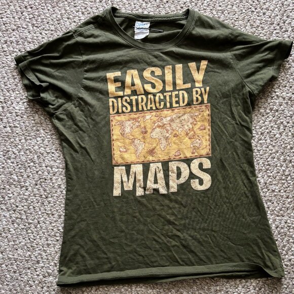 Funny "Easily Distracted by Maps" Tee - Picture 3 of 5
